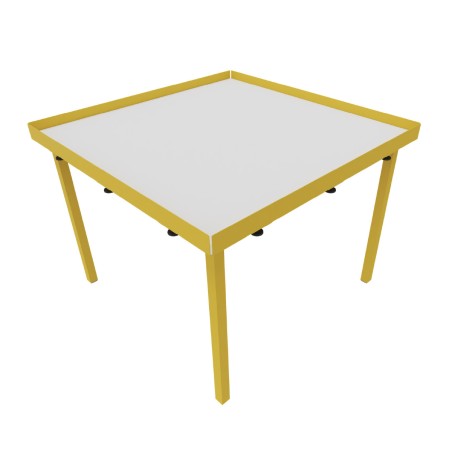 Tavolo Kalidro Coding - Colore Piano Bianco - Colore Gambe Miele