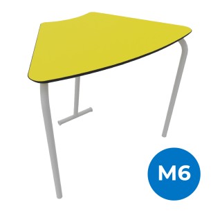 Tavolo Pino RB in MDF+ con Ruote - Altezza Gambe 76 cm (M6) - Colore Piano Giallo
