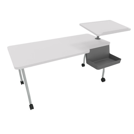 Tavolo Teaching Station con Leggio a DX - Dimensioni 140 x 70 cm - Colore Piano Bianco -...
