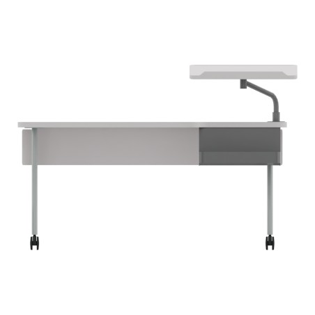 Tavolo Teaching Station con Leggio a DX - Dimensioni 140 x 70 cm - Colore Piano Bianco -...