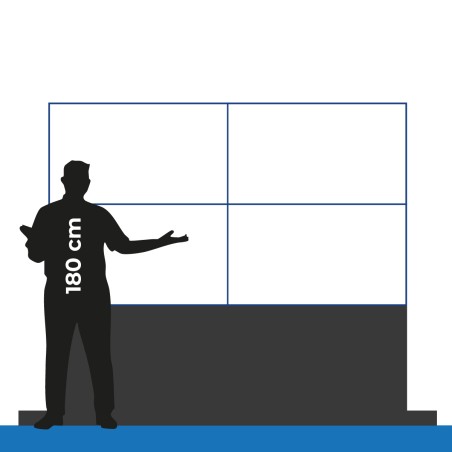 VideoWall 2x2 con base da pavimento - Dimensioni 108" - Inclusa Installazione Standard