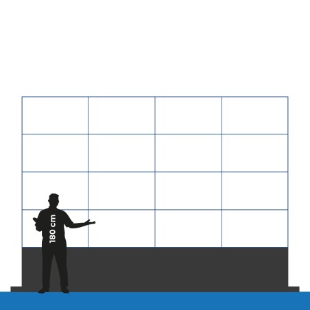 VideoWall 4x4 con base da pavimento - Dimensioni 217" - Inclusa Installazione Standard