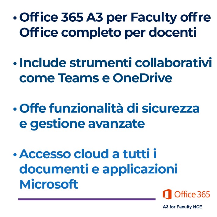 Office 365 A3 for Faculty NCE - 1 licenza per 1...