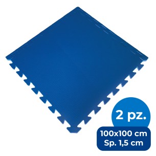 Set da 2 Mattonelle in EVA - Dimensioni cm. 100 x 100 / Spessore cm. 1,5 - Colore Blu