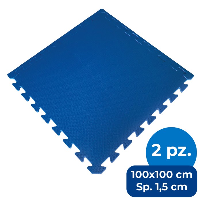 Set da 2 Mattonelle in EVA - Dimensioni cm. 100 x 100 / Spessore cm. 1,5 - Colore Blu
