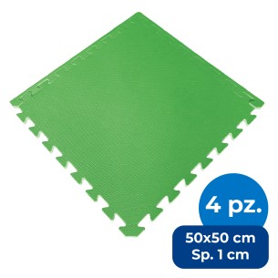 Set da 4 Mattonelle In EVA - Dimensioni  cm. 50 x 50 / Spessore cm. 1 - Colore Verde
