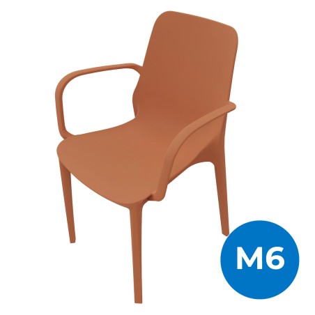 Sedia Ginevra con Braccioli - Altezza Seduta 47 cm - Colore Scocca Marrone