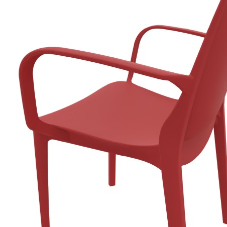 Sedia Ginevra con Braccioli - Altezza Seduta 47 cm - Colore Scocca Rosso