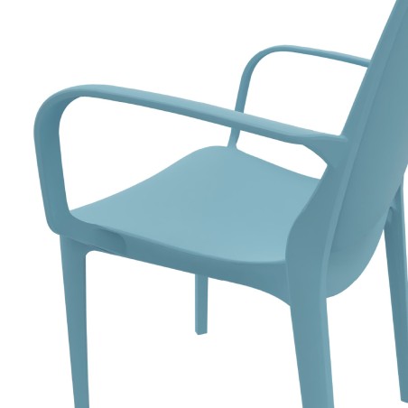 Sedia Ginevra con Braccioli - Altezza Seduta 47 cm - Colore Scocca Azzurro
