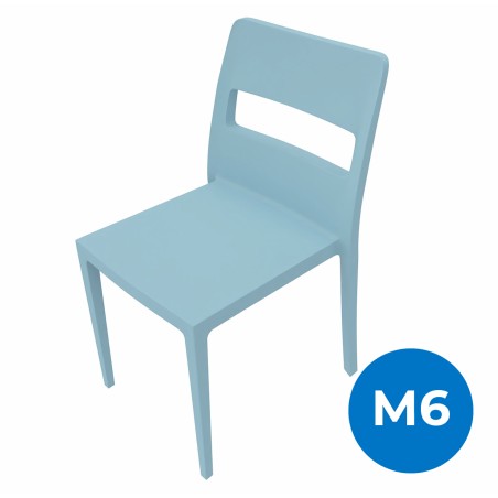Sedia Sai in Tecnopolimero - Altezza Seduta 46 cm - Colore Scocca Azzurro