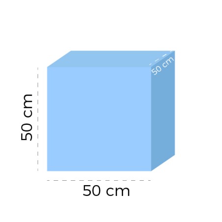 Cubo Morbido - Dimensioni 50 x 50 x 50 cm - Colore Azzurro