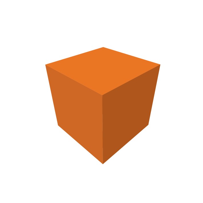 Cubo Morbido - Dimensioni 50 x 50 x 50 cm - Colore Arancio