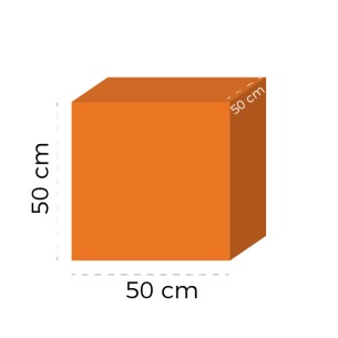 Cubo Morbido - Dimensioni 50 x 50 x 50 cm - Colore Arancio 2