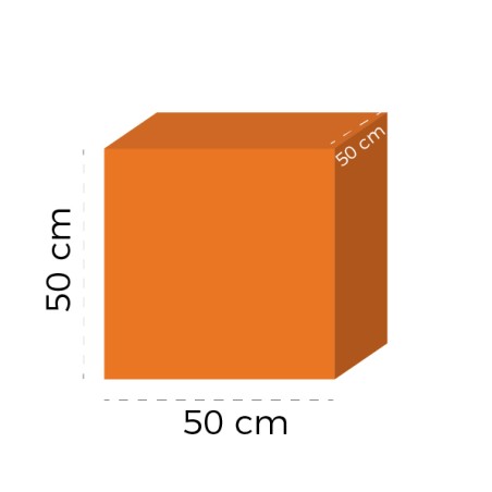 Cubo Morbido - Dimensioni 50 x 50 x 50 cm - Colore Arancio