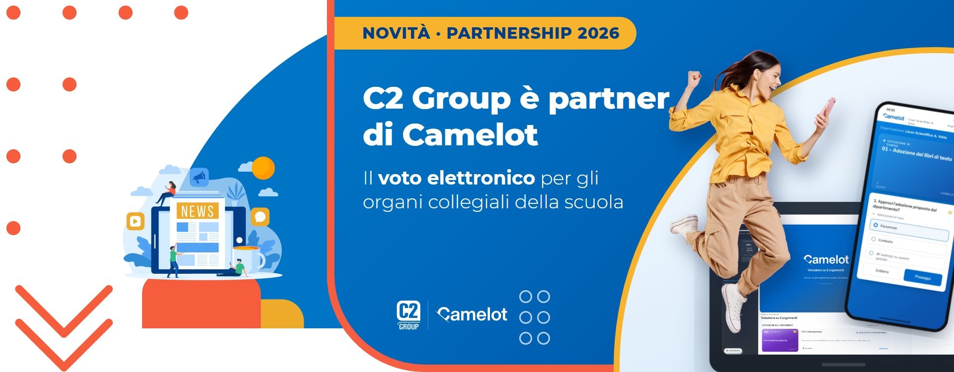 Voto elettronico negli organi collegiali: C2 Group è partner di Camelot, la piattaforma a...